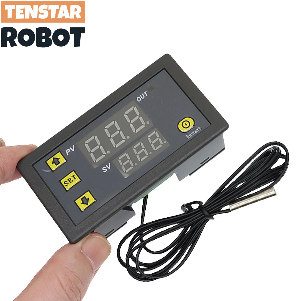 W3230 12V 24V AC110-220V Probe line 20A Digital Temperature Control LED Display Thermostat With Heat/Cooling Control Instrument