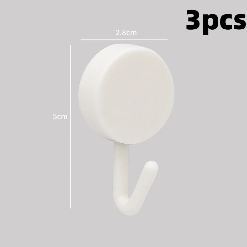 Self Adhesive Wall Hook Strong Without Drilling Coat Bag Bathroom Door Kitchen Towel Hanger Hooks Home Storage Accessories