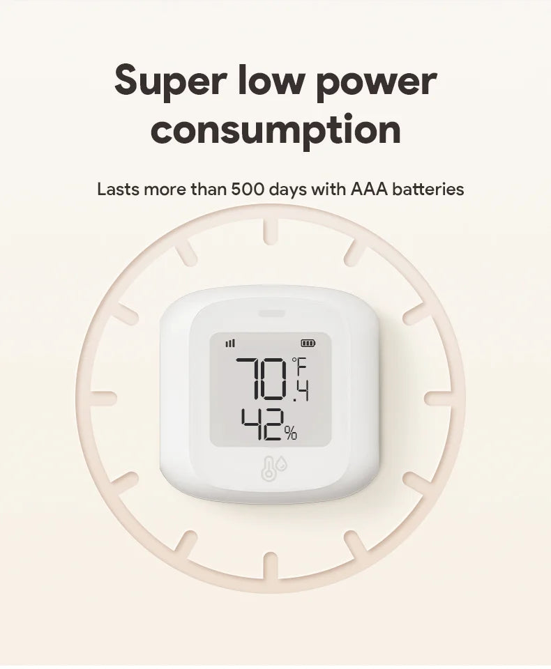 Smart WiFi/Zigbee Temperature and Humidity Sensor Indoor Hygrometer Thermometer with LCD Display Support Home Assistant Zigbee2m