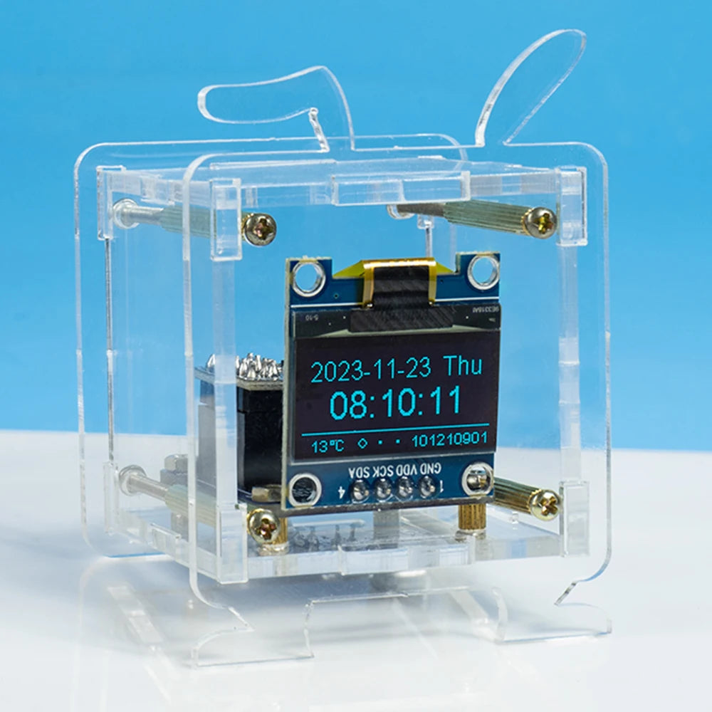 ESP8266 DIY Digital Clock Kit 0.96 Inch Mini Weather Clock WIFI Soldering Practice Electronic Multifunctional Weather Station