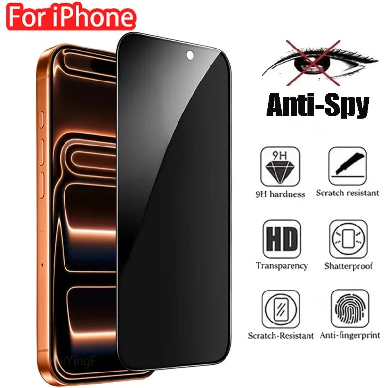 1PCS Anti-Spy For iPhone 17 16 Pro Max Screen Protector For iPhone 15 14 13 12 11 Pro Max Plus Privacy Protective Film