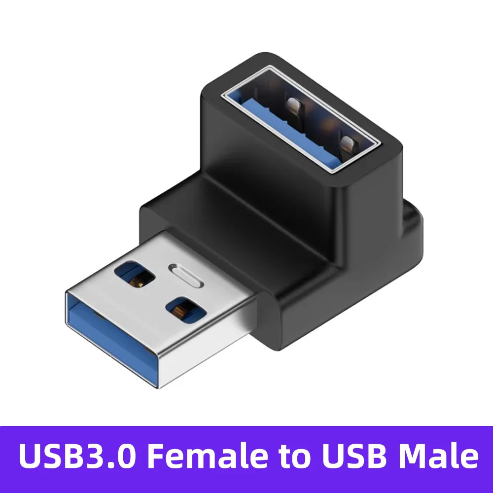90 Right Angle USB 3.0 Extension Adapter Upward Elbow 10Gbps USB Connector for PC Male To Female Extension Plug Converter