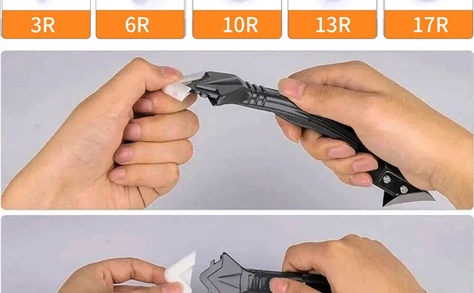 Silicone Scraper Squeegee Glue Remover Knife Caulking Angle Beauty Crack Trowel Tool Grout Scraper Kit 5in1 Multifunctional Home