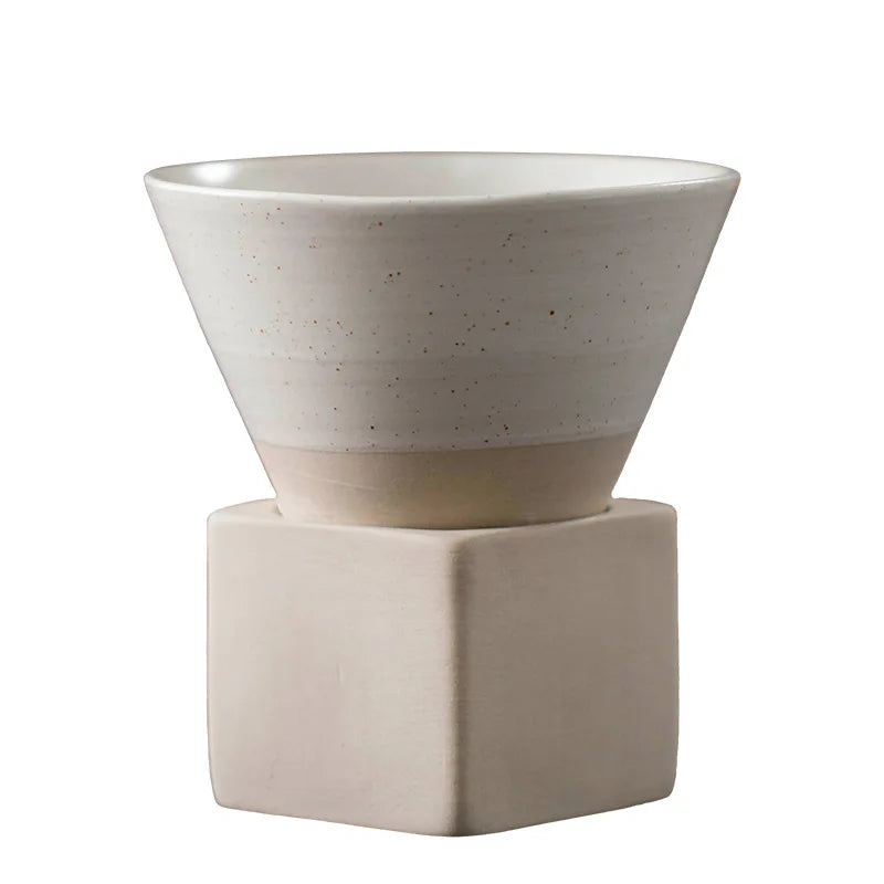 1pc Retro Japanese Triangular Cone Shape Pottery Tea Coffee Cup Pull Ceramic Mug Rough Latte Porcelain Cup For Home Office
