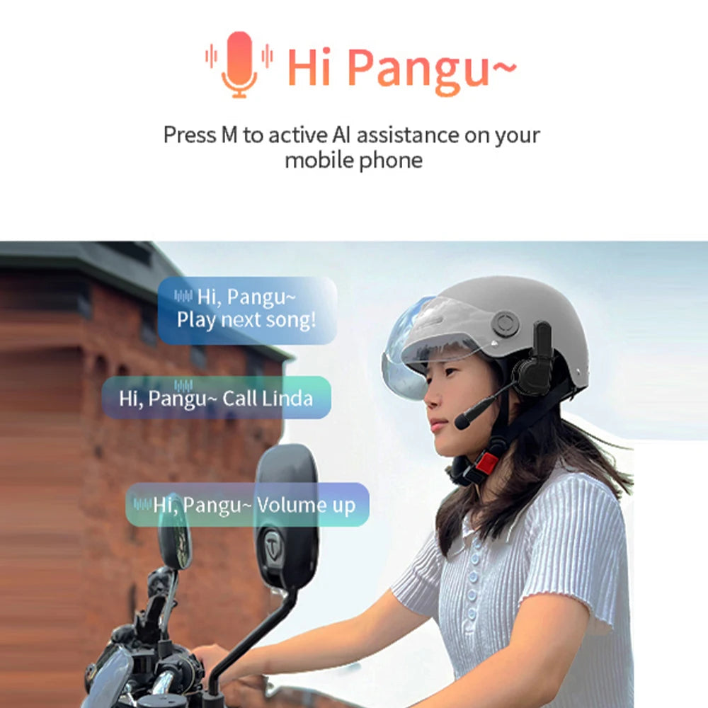 Kebidumei Motorcycle Helmet Headset Wireless Hands-free Call Kit Bluetooth 5.3 Waterproof MP3 Music Player Speaker Earphone