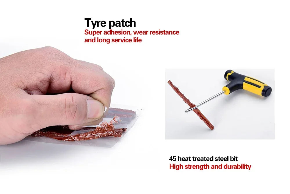 Professional Tire Plug Kit with Rapid-Seal Glue All-Weather Puncture Repair for Sedan to SUV Roadside Rescue Anti-Leak Guarantee