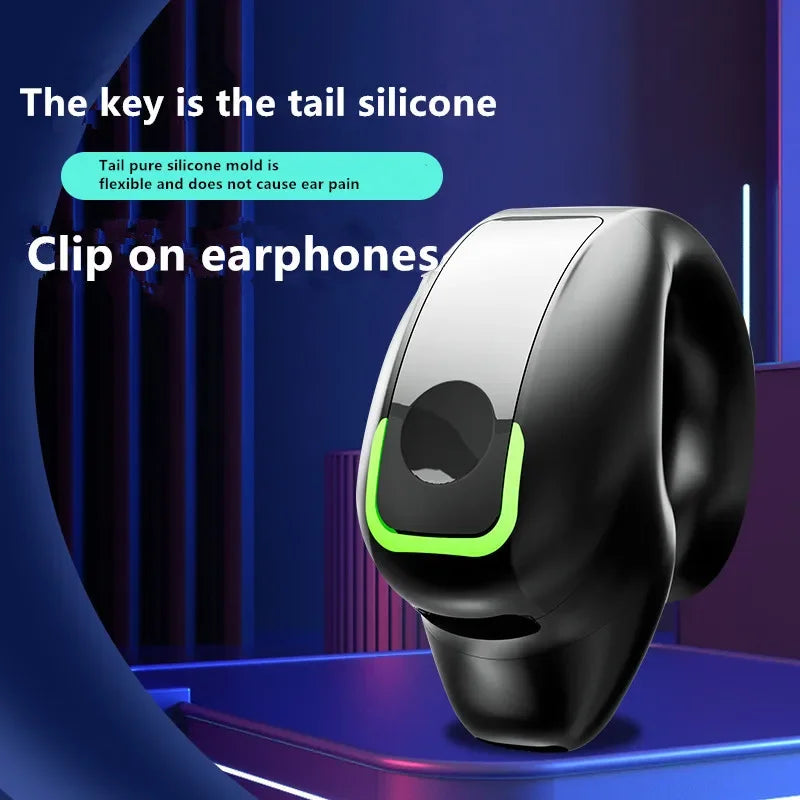 STTKGZD Earphone Clip Wireless Bluetooth Headphone Bone Conduction Headset High Quality TWS Auriculares Sport Noise Canceling