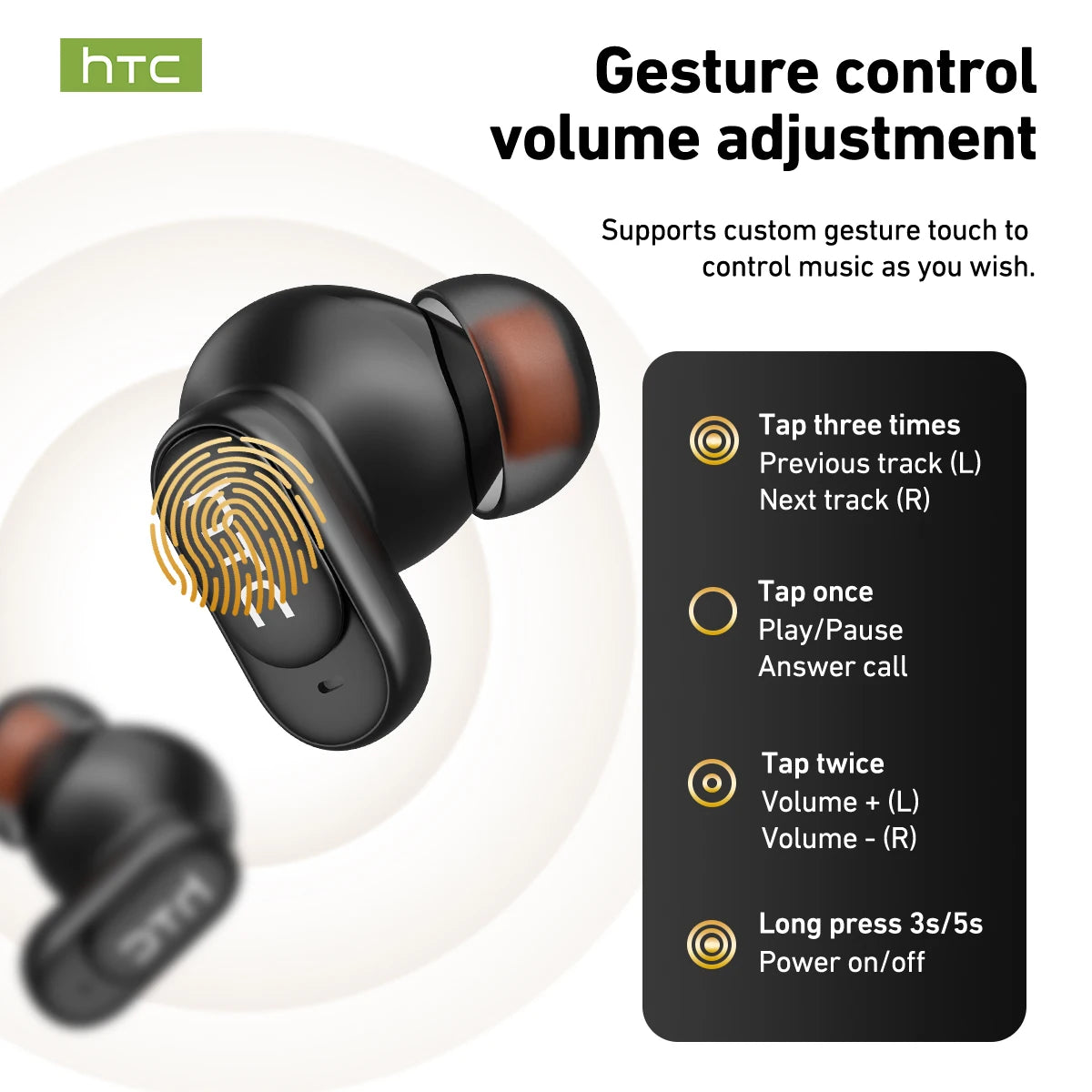 HTC NE79 TWS Bluetooth 6.0 Earbuds AI Translation 135 Languages ENC Noise Cancelling HiFi Stereo Headphones with LED Display