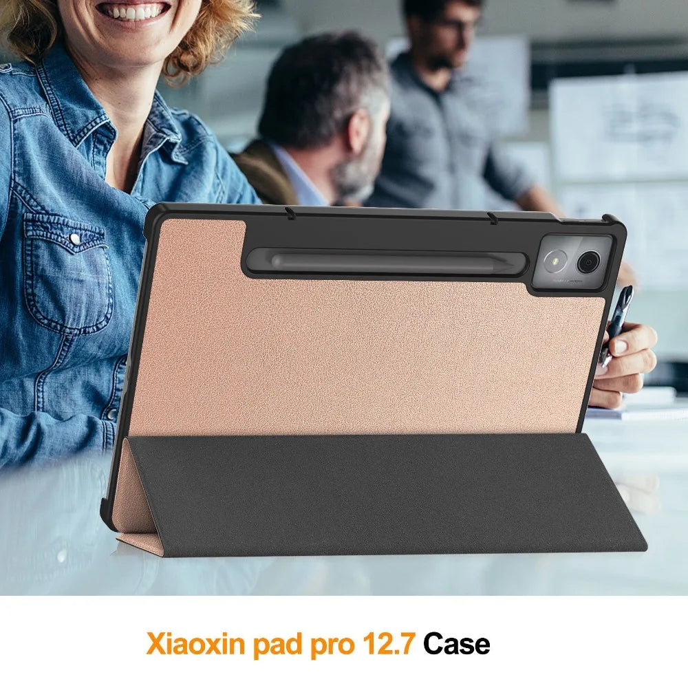 For Xiaoxin Pad Pro 12.7 2025 Tri-Folding Stand Smart Tablet Case for Lenovo XiaoxinPad Xiaoxin Pad Pro 12.7 2025 Cover funda
