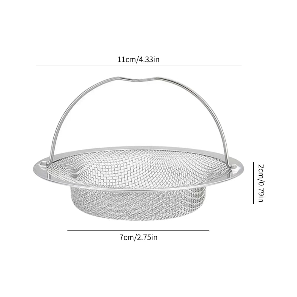 Stainless Steel Bathtub Hair Catcher Stopper Shower Drain Hole Filter With Handle Metal Sink Strainer Floor Drain For Kitchen