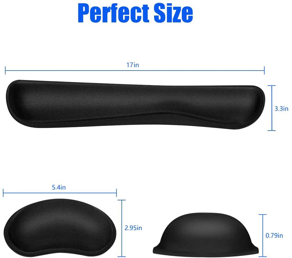 Keyboard Wrist Rest Mouse Pad with Wrist Support Memory Foam Keyboard Pad Set Ergonomic Mousepad for Office Gaming PC Laptop