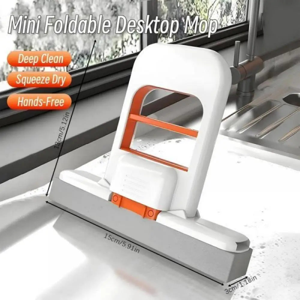 Portable Handheld Cleaning Mop Mini Foldable Desktop Mop Home Replacement for Bathroom Kitchen Desktop Glass Living Room Car