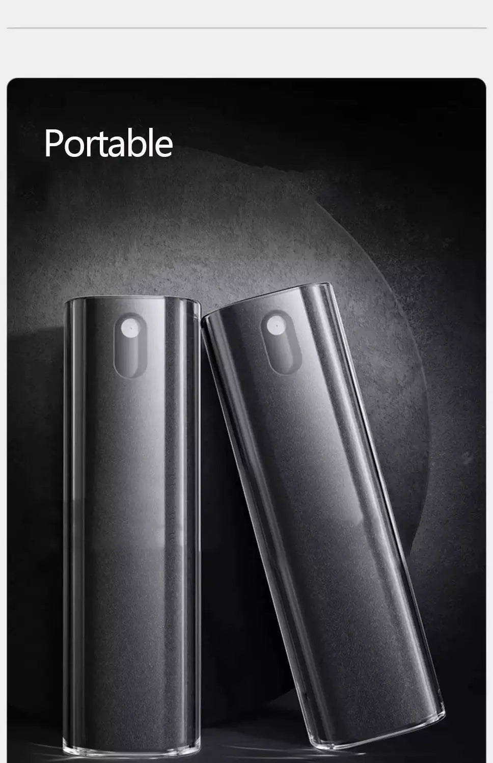Mobile screen cleaner 2-in-1 spray wipe tablet LCD laptop cleaning tool for oil removal and fingerprint prevention