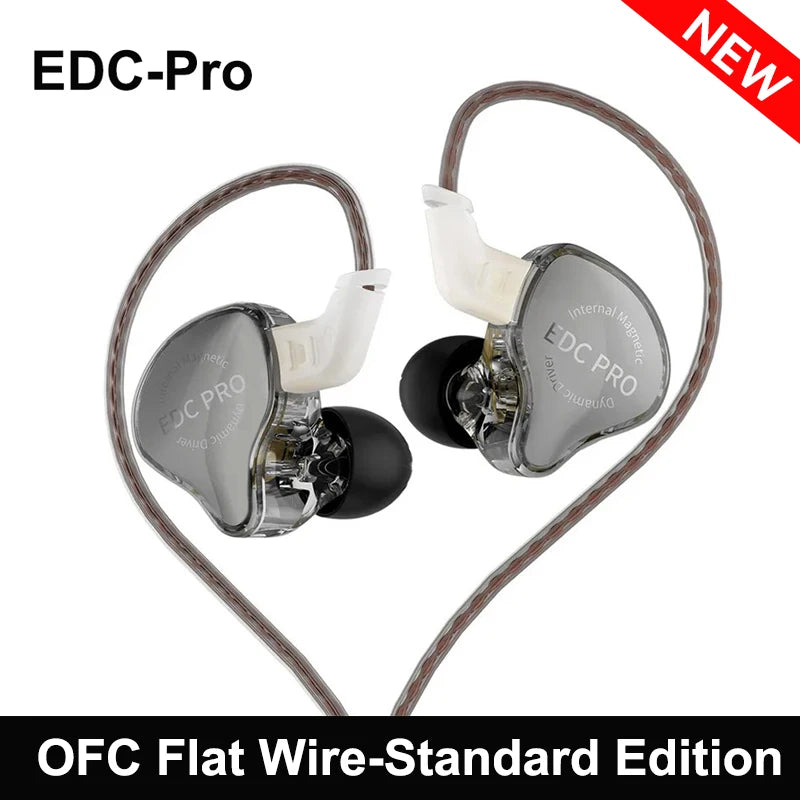 New KZ EDC Pro Headset Dynamic In-Ear Monitor HiFi Wired Headphone Bass Stereo Game Music Earbuds Sports Noise Reduction Earphon