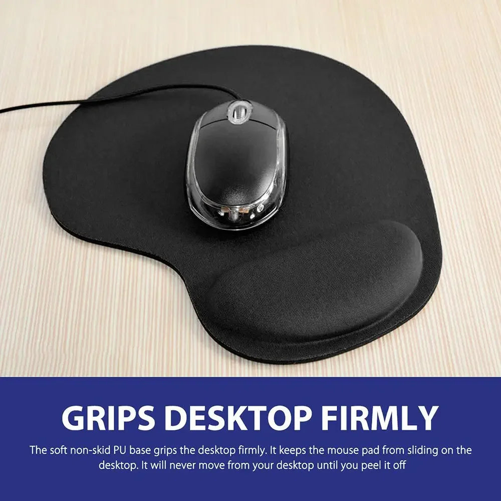 Ergonomic Wrist Rest Mouse Pad with Memory Foam - Non-Slip Gel Support Wrist Pad for Computer PC Laptop, Comfortable Office Desk Mat for Gaming & Work, Pain Relief Wrist Cushion