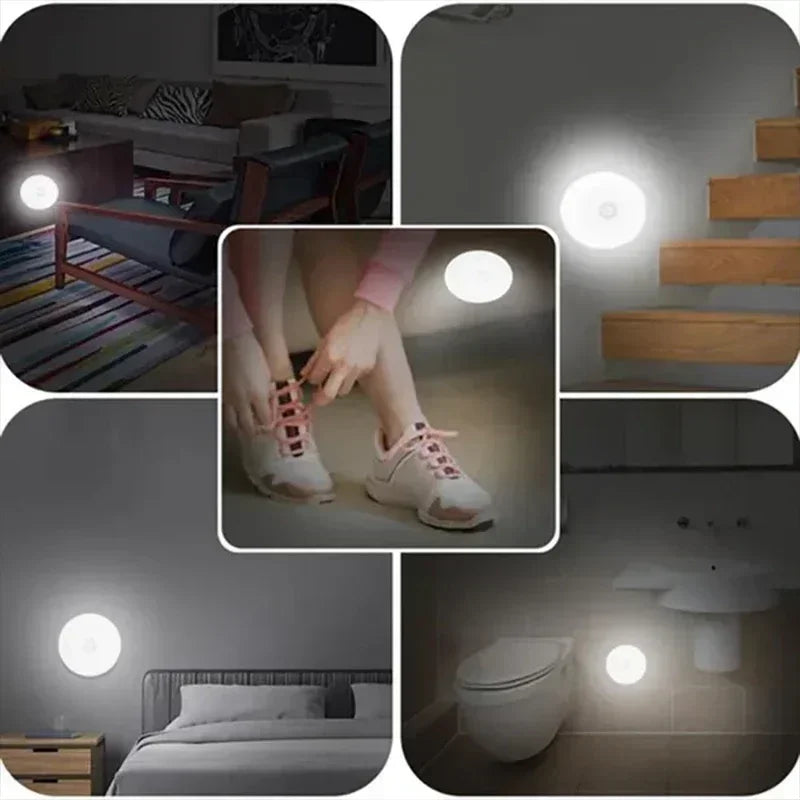 Motion Sensor Light USB Rechargeable Night Light LED Lamp for Kitchen Bedroom Stairs Hallway Cabinet Closet Wardrobe Nightlight