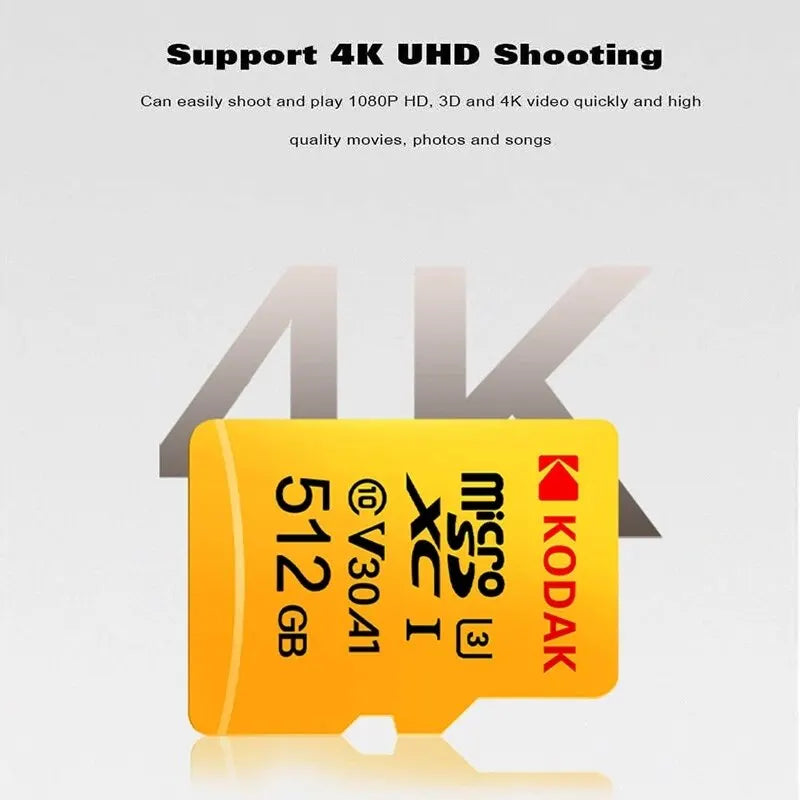 Kodak Micro SD Card 256GB 128GB 64GB 32GB Class10 U3 V30 High Speed Memory Card for Phone Tablet Camera