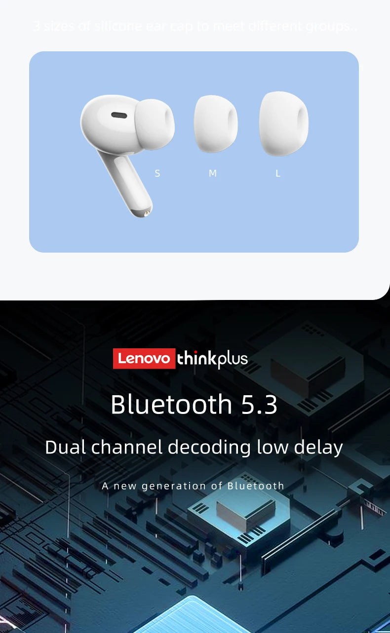 Lenovo Thinkplus XT88 in Ear Bluetooth Earphones with Dual Microphones, Stereo Noise Reduction, Bass HIFI Touch Earbuds