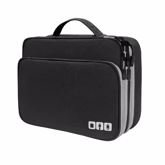 Multi Layer Cable Storage Bag, Electronic Accessories Organizer, Portable Travel Cable Organizer Case for iPad Cable Charger