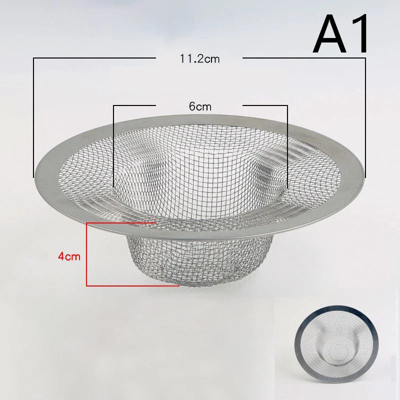 Stainless Steel Bathroom Drain Filter Net Screening Sink Drain Strainer Shower Hair Catchers Stoppers Kitchen Accessories