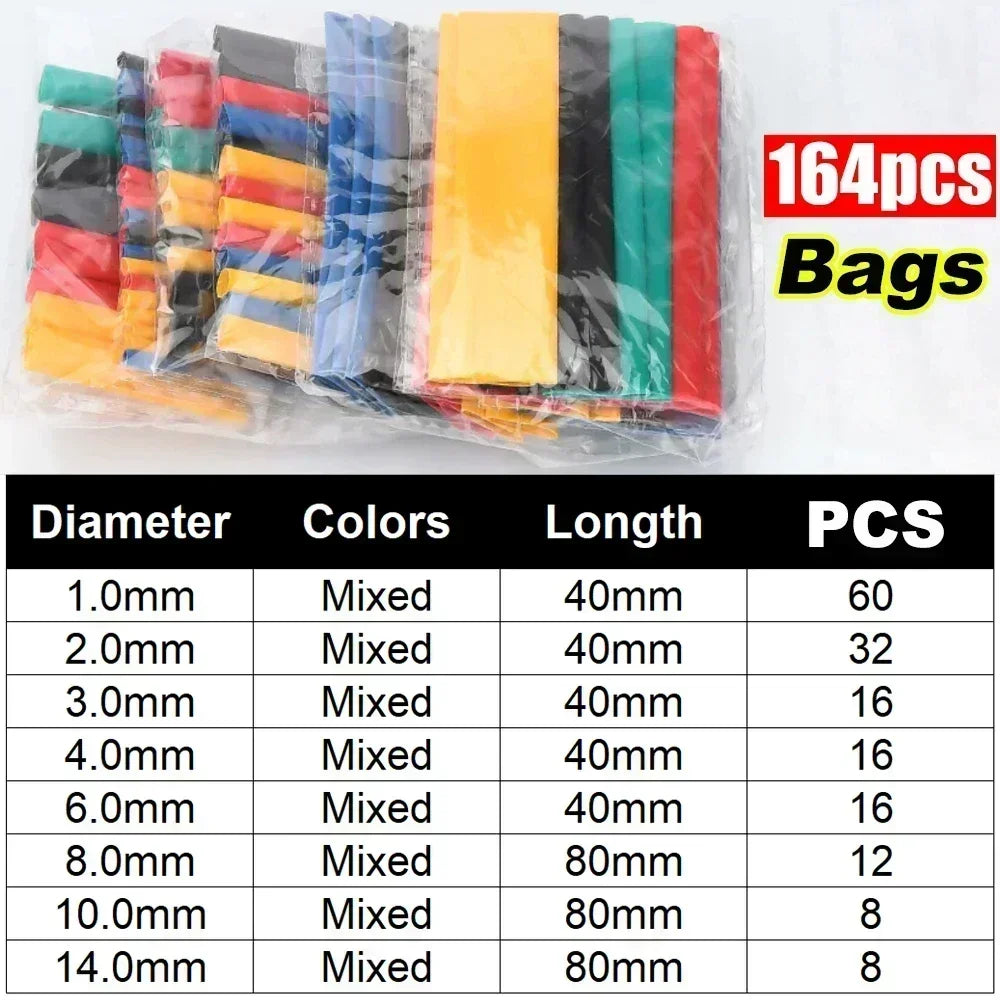 Thermal-Activated Cable Sleeve Shrinkable Wire Protector Kit Insulation Tubes for DlY Proiects Automotive Electronics Repair