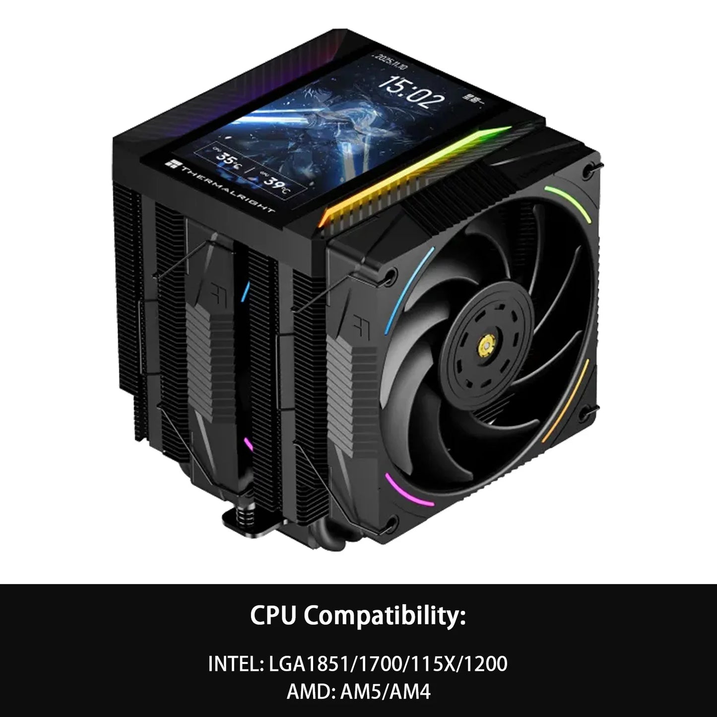 Thermalright Peerless Assassin 120 ARGB Digital Black CPU Air Cooler Supports LGA1851/1700/115X/1200/ AMD AM4/AM5