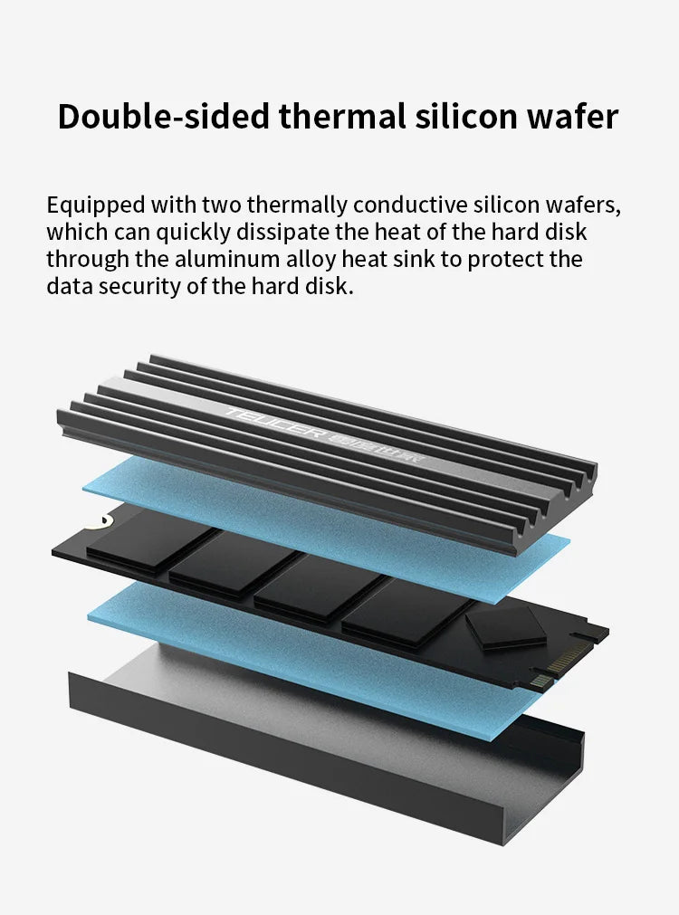 M.2 SSD NVMe Heatsink 2280 Aluminum Radiator with Thermal Pad  Solid State Drives Cooling Accessories Thickness 9mm Can Use PS5