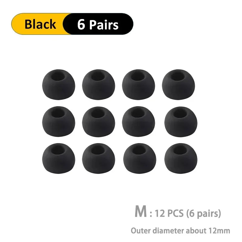 6 Pairs(S/M/L)Soft Silicone Replacement Eartips Earbuds Cushions Ear Pads Covers for In-Ear Headphones Earphones Accessories