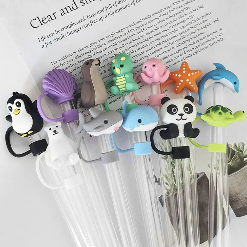1PC Silicone Straw Plug Splash Proof Drinking Dust Cap Dust-proof Straw Tips Cover Cup Accessory Kitchen Tool Creative Reusable