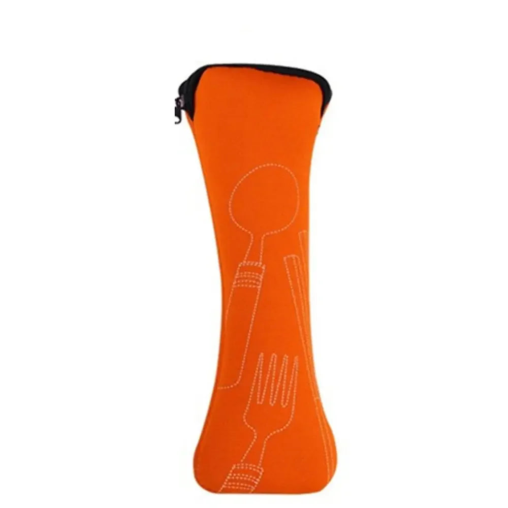 Without Dinnerware Tableware Bag New Travel Packaging Picnic Fork Spoon Storage Box Portable Tableware Case Home Kitchen