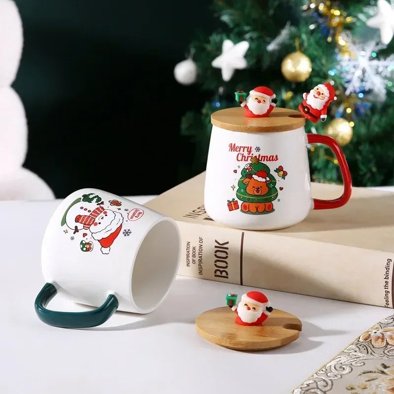 Christmas gift Ceramic mug gift box ceramic mug  mug with lid with spoon Mug set cup cup Coffee cup Christmas cup