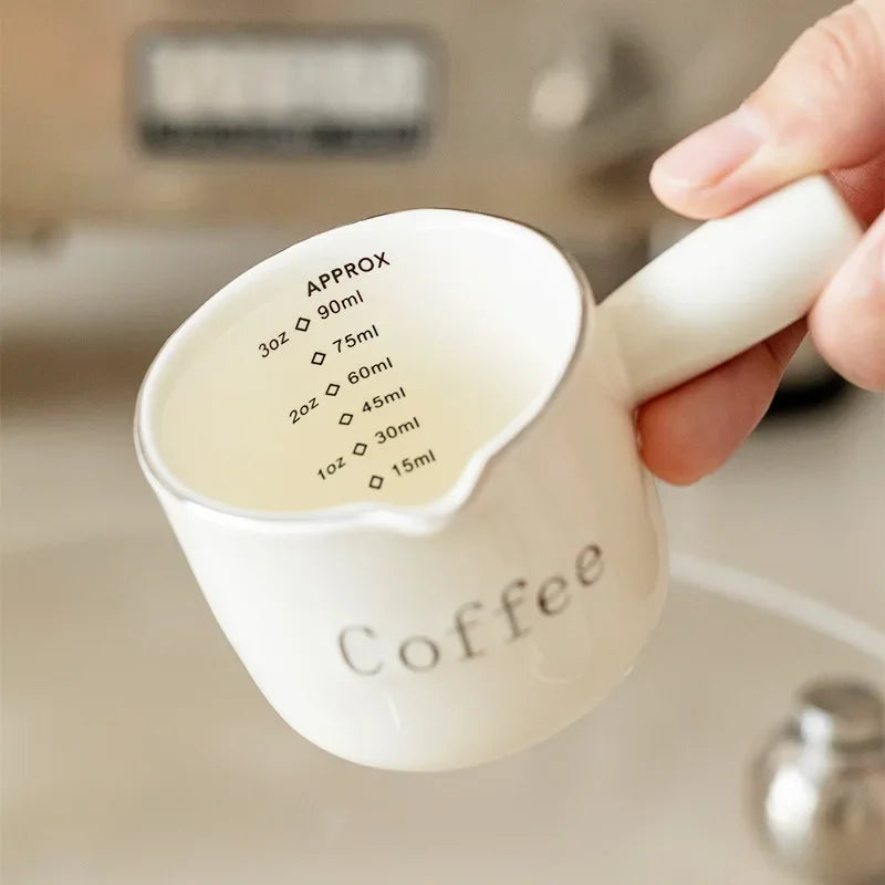 High Aesthetic Italian Espresso Cup with Scale High-end Exquisite Ceramic Coffee Measuring Cup Extraction Cup