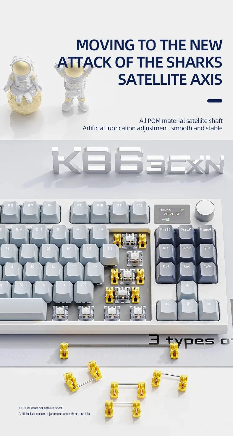 ATTACK SHARK K86 RGB 75% Wireless Gasket Mechanical Keyboard,3-Mode Bluetooth5.0/2.4G/USB-C Hot Swappable Gaming Keyboard