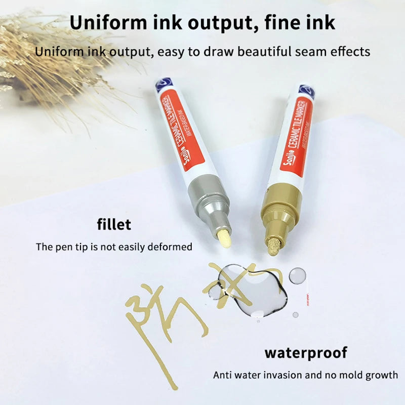 1PC Waterproof Tile Marker Grout Pen Wall Seam Restorer Mark Ceramic Tile Beautiful Seam Kitchen Bathroom Wall Seam Repair Tools