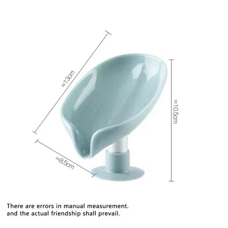 Portable Anti-slip Soap Holder Leaf Shape Bathroom Shower Soap Dish Kitchen Drain Sink Sponge Storage Rack Suction Cup Tray