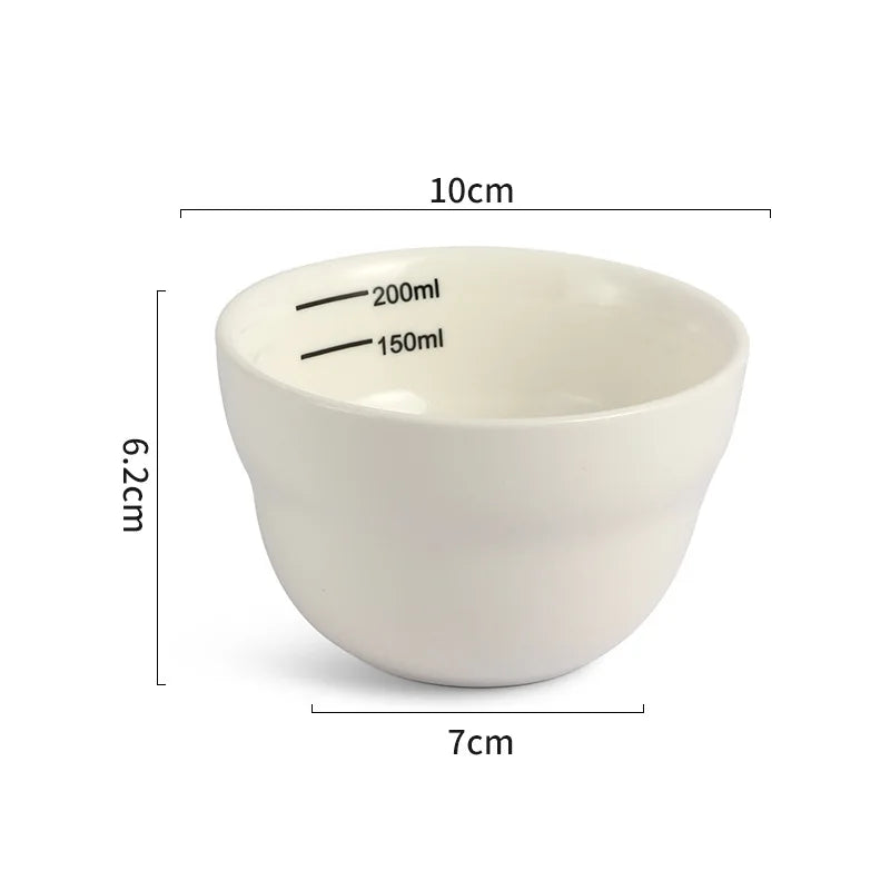 200ml Ceramic Thickened Coffee Cup Measuring Bowl U Cupping Cup Espresso Measuring Cup Kitchen Measure Mug