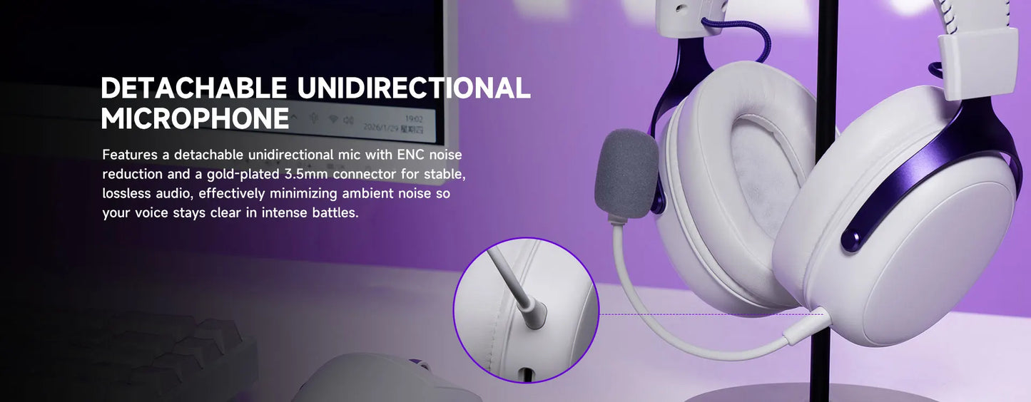 AKKO Verge S9 E-Sports Headset with Mic Quad-Mode Gaming Headphone 7.1 Channel Surround Sound Pro-Tuned FPS Audio 53mm Driver