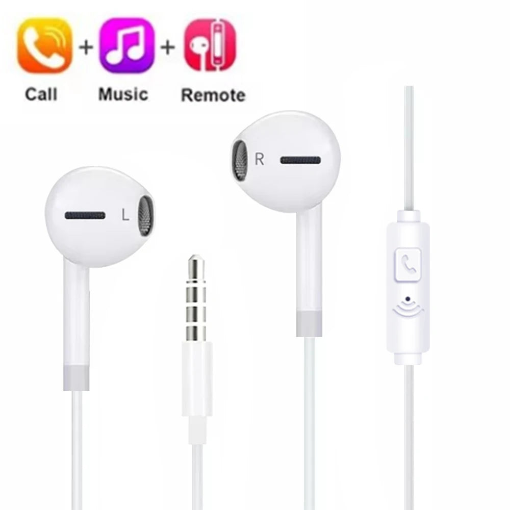 1/5/10PCS 3.5mm Universal Wired Headphones Comfortable stereo wired headphones For mobile phones, computers and more.
