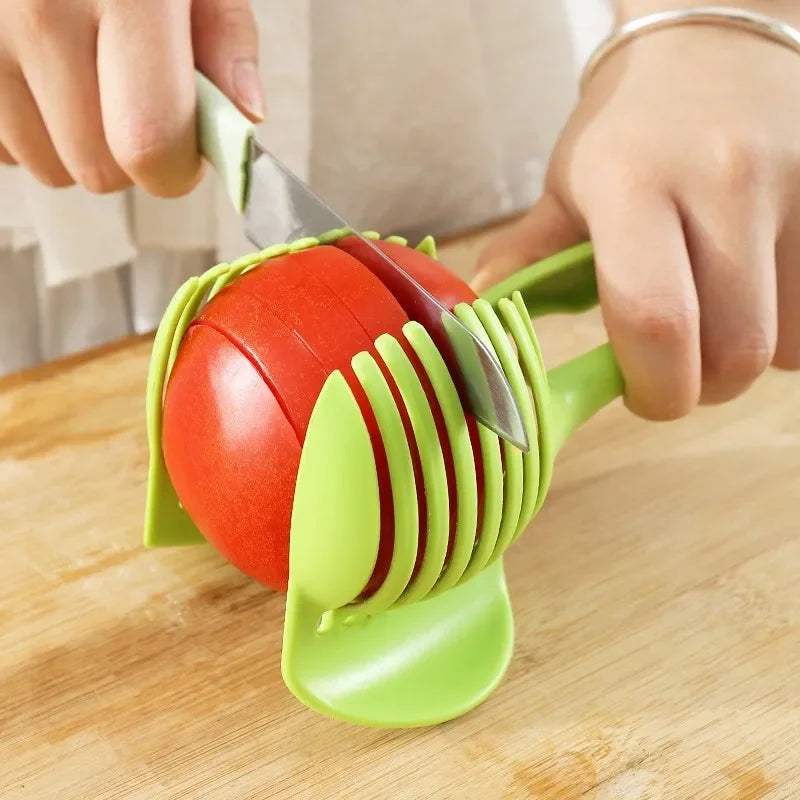 1PC Plastic Kitchen Handheld Potato Slicer Tomato Cutter Tool Lemon Cutting Cooking Kitchen Accessories Kitchenware