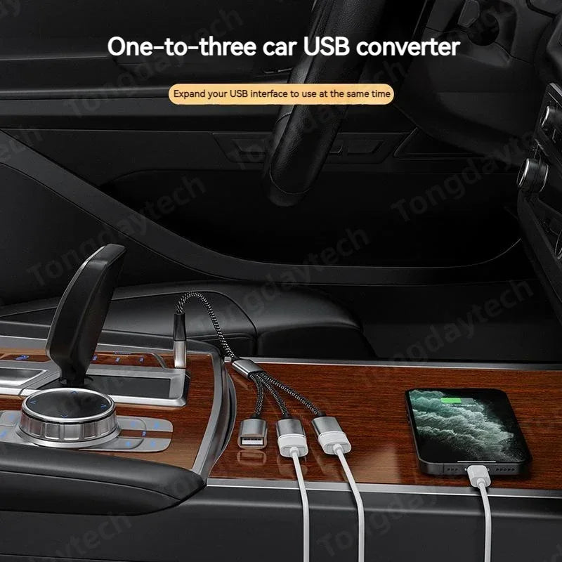4-Port Type C USB Hub Fast Data Transmission OTG Adapter Multi Device Extension for Computer Laptop