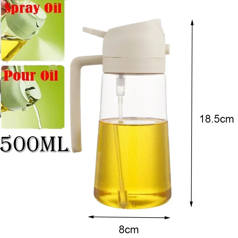 2 in 1 Olive Oil Sprayer Kitchen Oil Spray Bottle Olive Acid Sprayer Oil Mouth for Cooking BBQ Baking OilsDispenser Accessories
