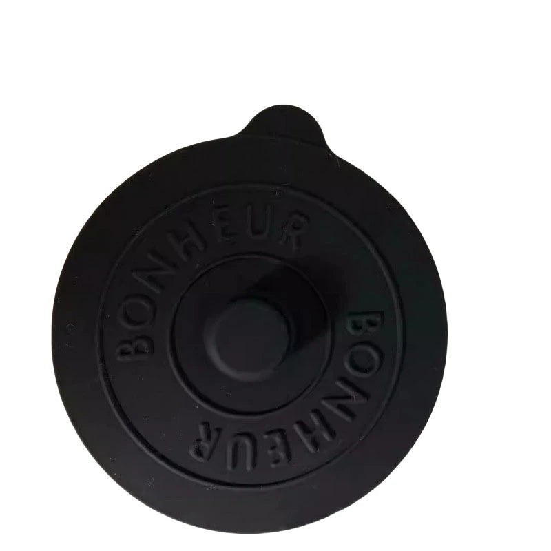 Simple Solid Color Concave Embossed Letter Silicone Rubber Integrated Cover Creative Water Cup Dust Cup Lid Round Cold Mug Lid