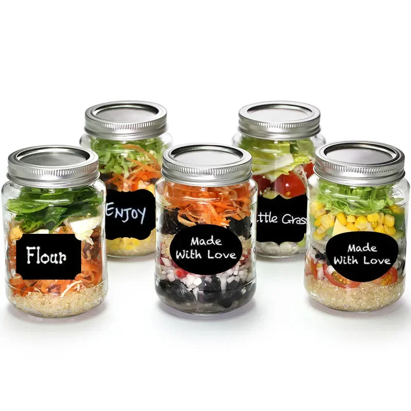 1-49Pcs Kitchen Accessories Blackboard Sticker Labels with Rewritable White Liquid Chalk Salt Spice Jar Organizer Kitchen Gadget