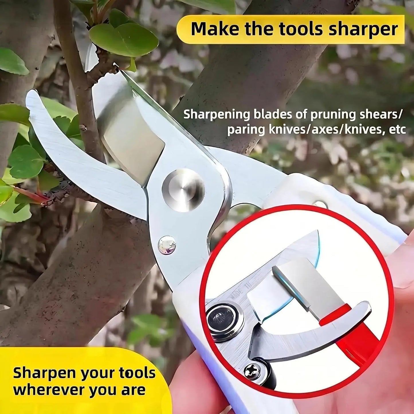 Manual Knife Scissors Sharpener Portable Quick Sharpening Tool for Home Kitchen Garden Pruning Shears Blade Sharpening Accessory