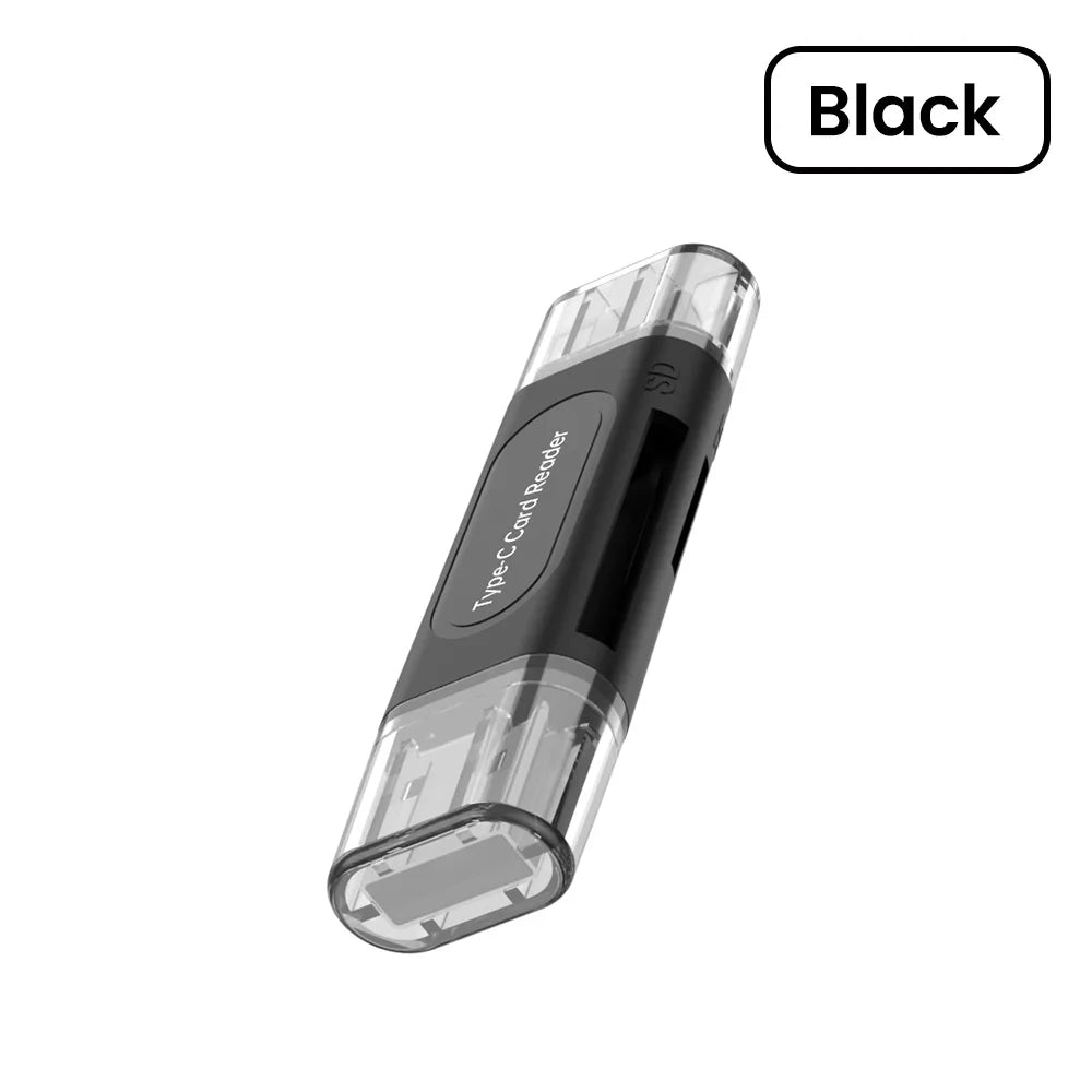 4 in 1 USB Type C Multifunction Card Reader SD TF Card Reader For IPhone15 16 PC Laptop USB2.0 Smart Storage Card Reader Adapter