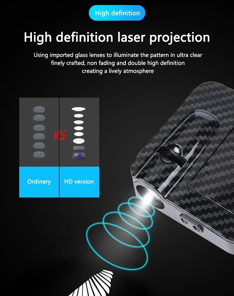 Wireless HD Laser Car Door Projector - 2/4pcs, Auto Accessory, No Wiring Required, Battery-Powered,  for Easy Night Entry
