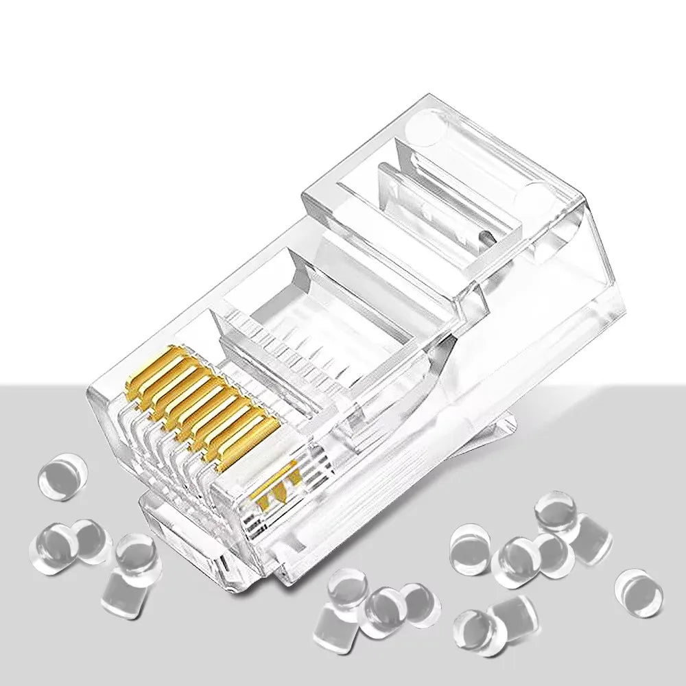 50/100pcs Pass Through RJ45 Cat6/Cat5e Connectors Crystal End 8P8C Crimp UTP Standard Ethernet Network Modular Plug