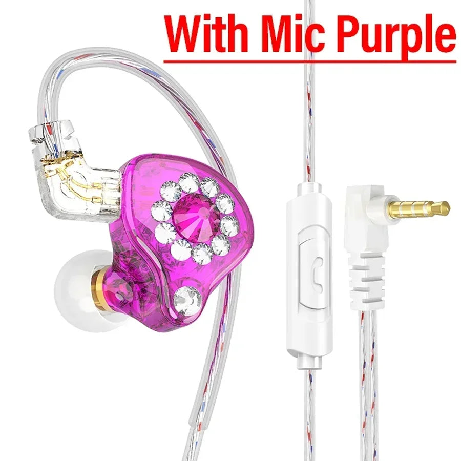 Original QKZ AK6 In Ear Earphone 6 Dynamic Driver Unit Headphone With Mic Stereo Sports HIFI Subwoofer Headset Monitor Earbuds