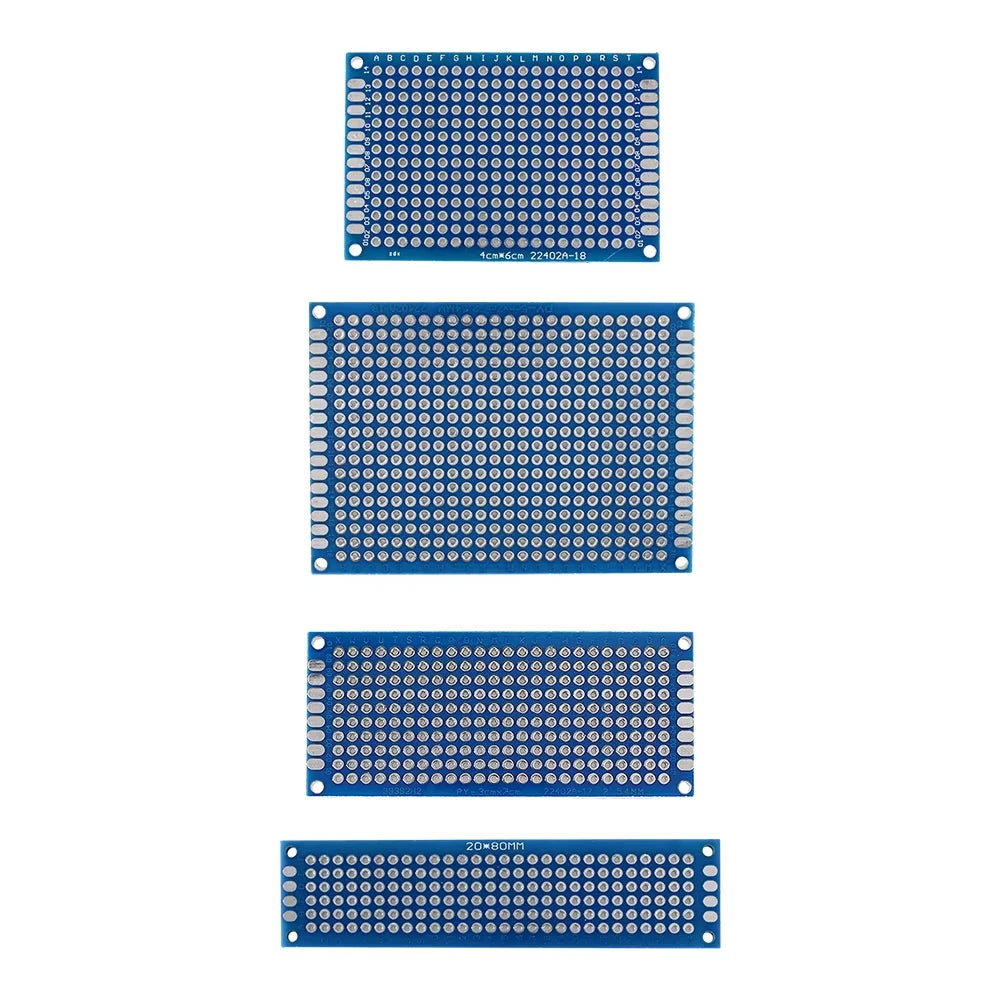 20PCS/Lot Double sided PCB kit Board Breadboard 2x8 3x7 4x6 5x7cm Universal PCB Experiment Blue Prototype Circuit Boards Diy