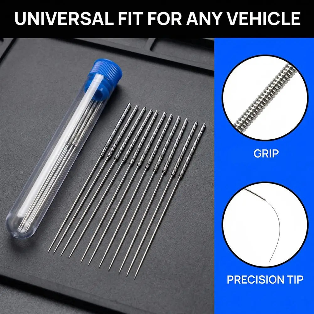 Upgrade 10pcs Cleaning Nozzle Tool Kit - Windshield Wiper, 3D Printer Head, Gas Stove Vent, Showerhead Needle Tube Brush